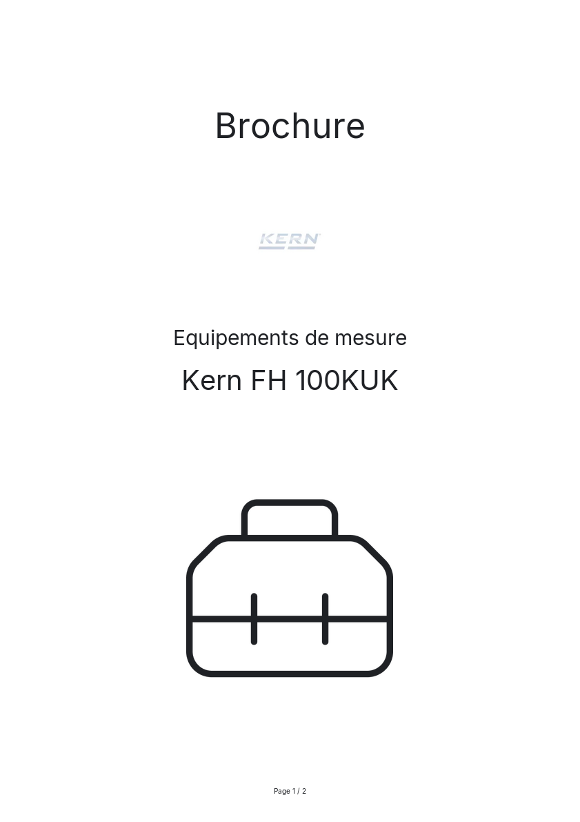 Page n°1 - Brochure Kern FH 100KUK