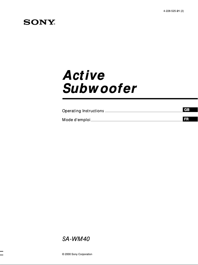 Image de la première page du manuel de l'appareil SA-WM40