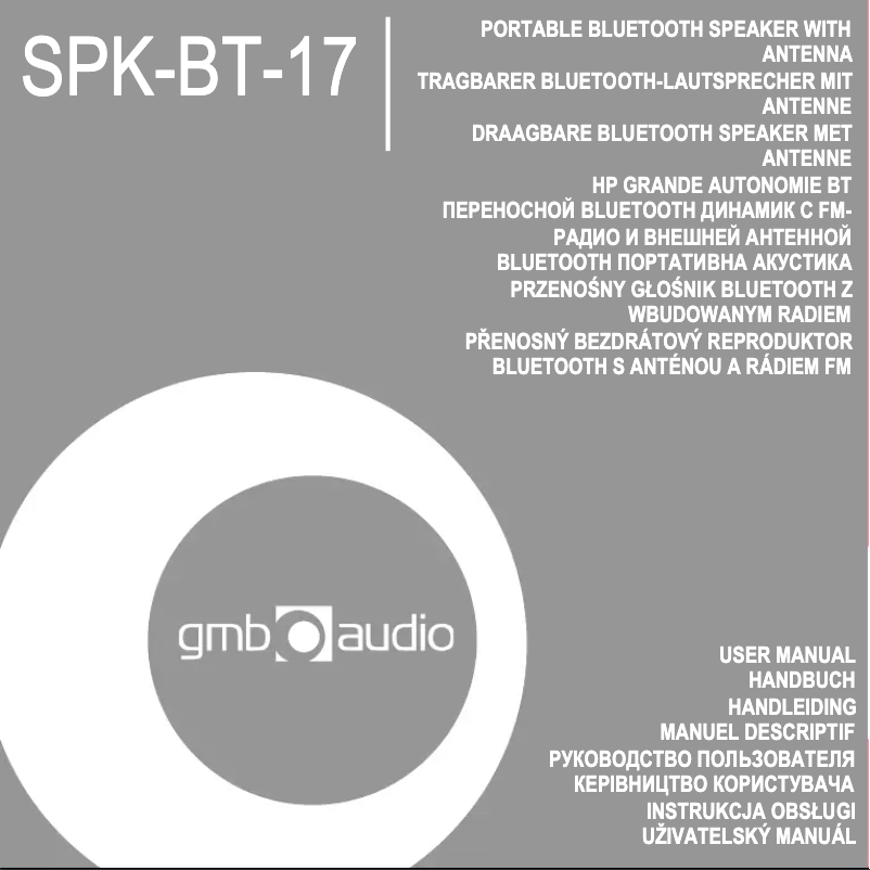 Página 1 del manual Manual de usuario GMB Audio SPK-BT-17