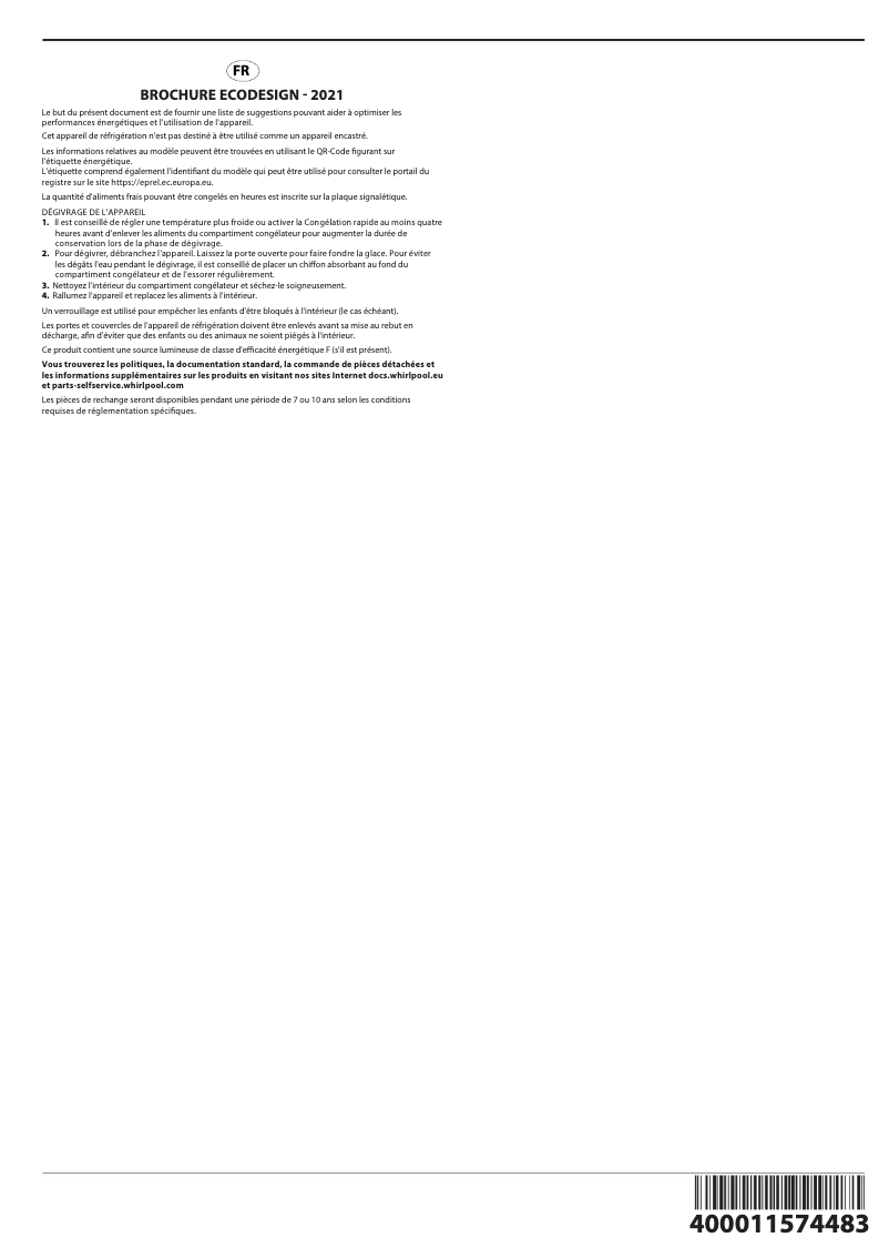 Image de la première page du manuel de l'appareil WHM25112