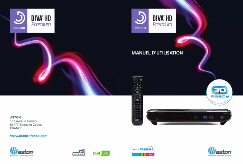 Image de la première page du manuel de l'appareil Diva HD Premium