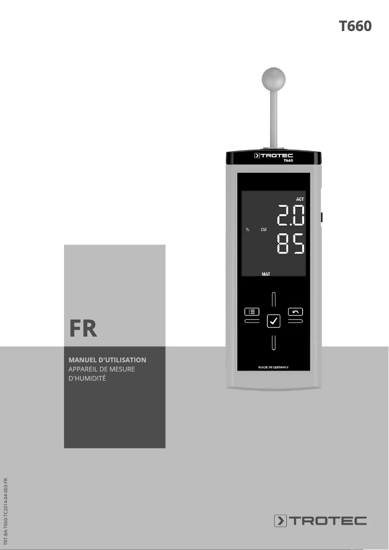 Image de la première page du manuel de l'appareil T660