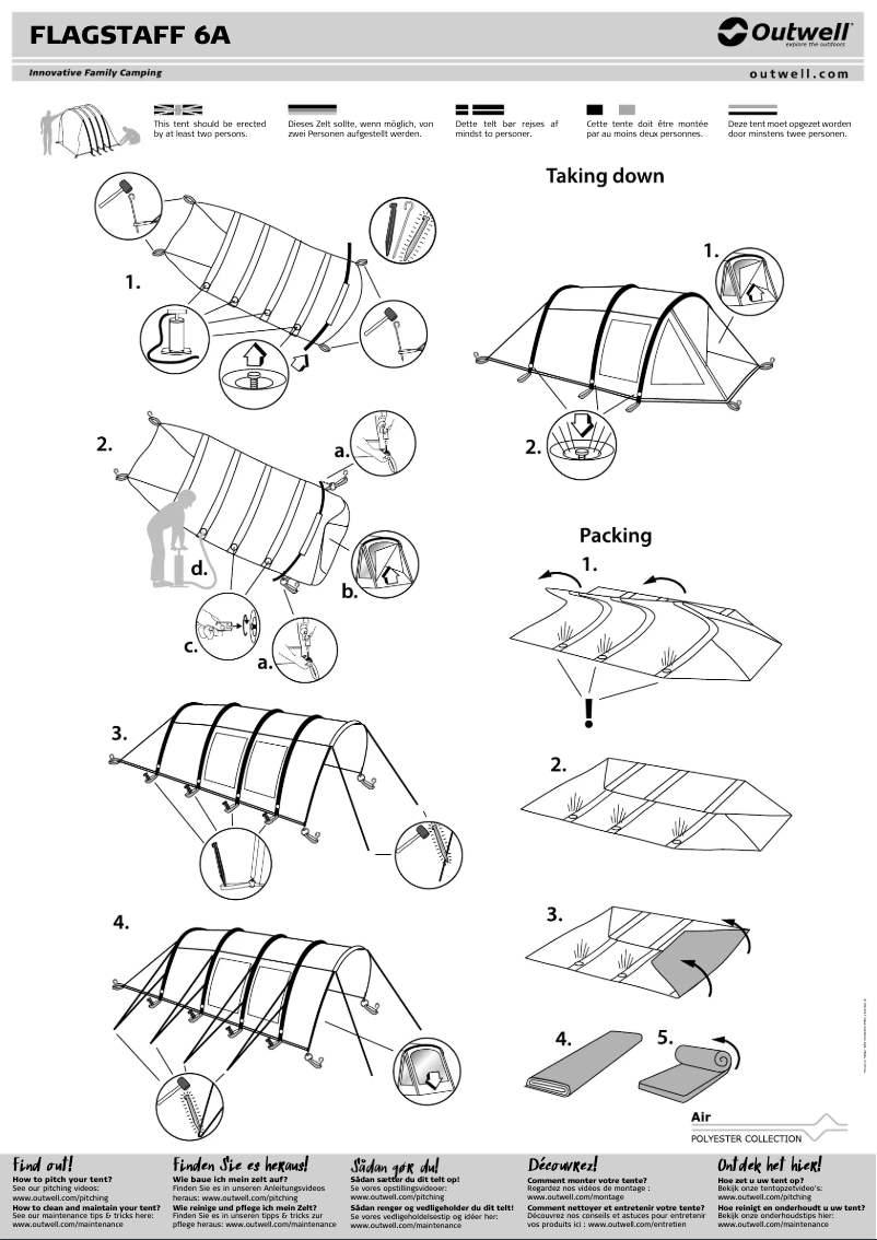 Página 1 del manual Manual de usuario Outwell Flagstaff 6A