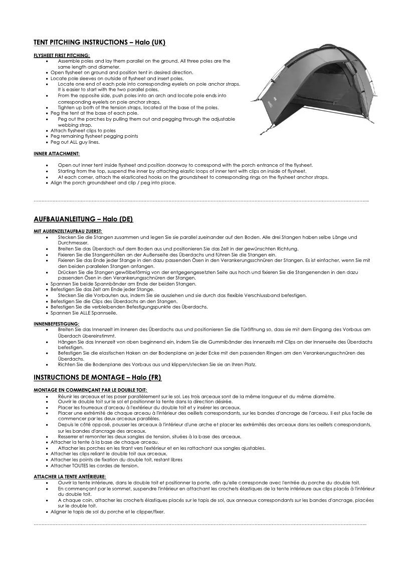Image de la première page du manuel de l'appareil Halo 300