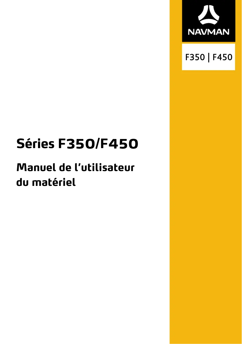 Page 1 de la notice Manuel utilisateur Mio Navman F450