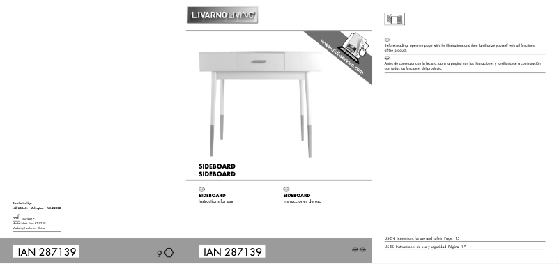 Page 1 de la notice Manuel utilisateur Livarno Lux IAN 287139