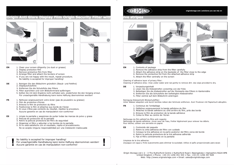 Page n°1 - Manuel utilisateur Origin Storage OSFDT2WPI23.8WL