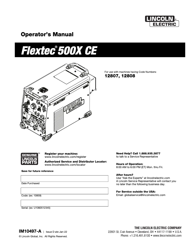 Image de la première page du manuel de l'appareil Flextec 500X CE