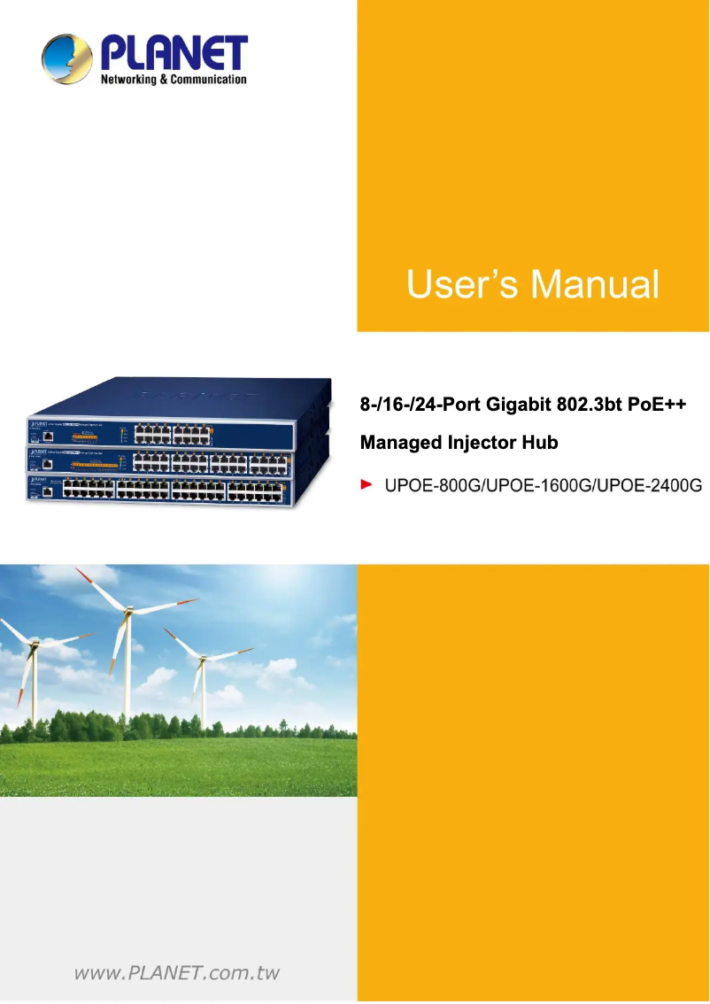 Image de la première page du manuel de l'appareil UPOE-2400G