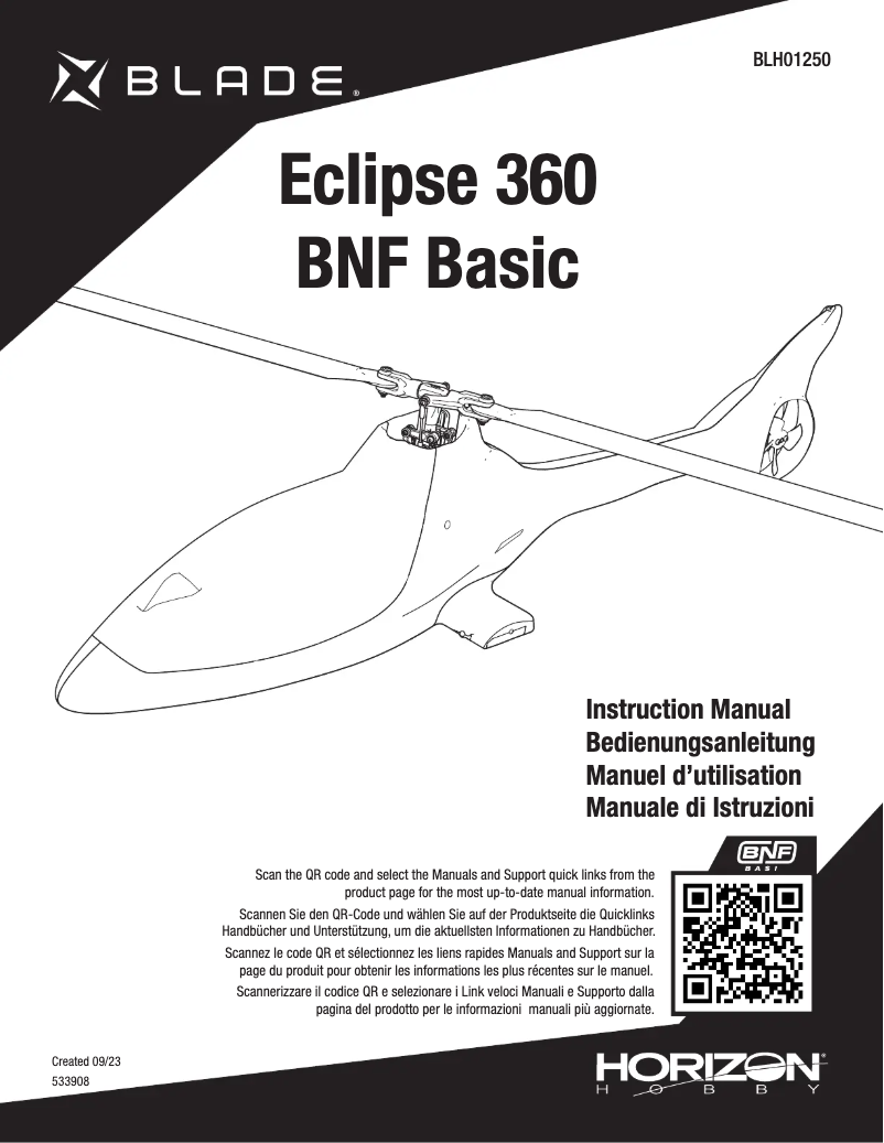 Image de la première page du manuel de l'appareil Eclipse 360 BNF Basic