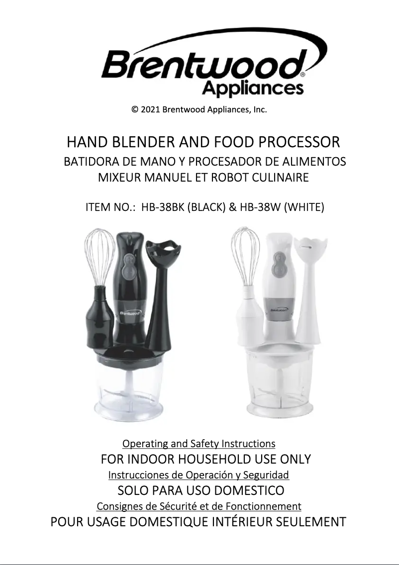 Image de la première page du manuel de l'appareil HB-38W