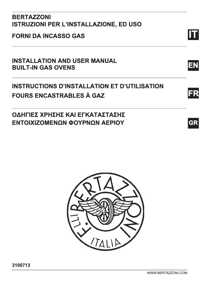 Page 1 de la notice Guide d'installation Bertazzoni F605MODGKXS