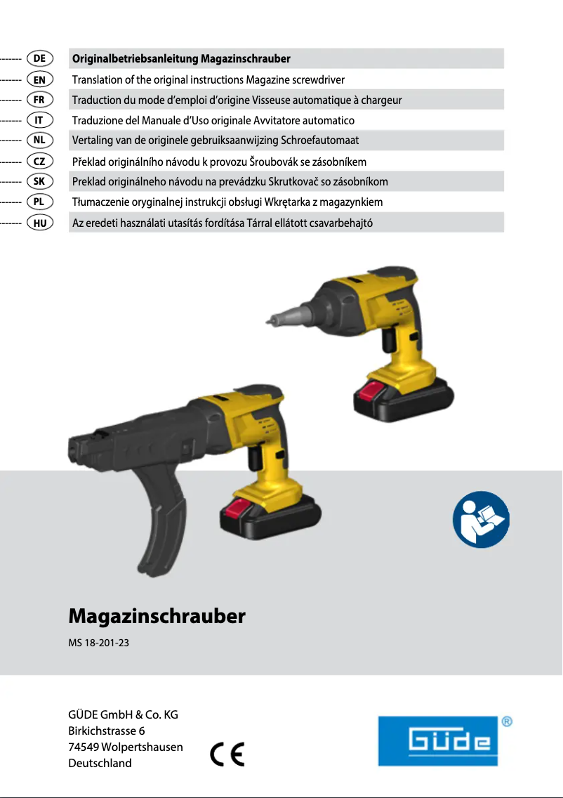 Page n°1 - Manuel utilisateur Güde MS 18-201-23