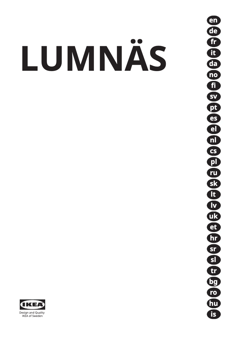 Imagen de la primera página del manual del dispositivo LUMNÄS 305.728.56