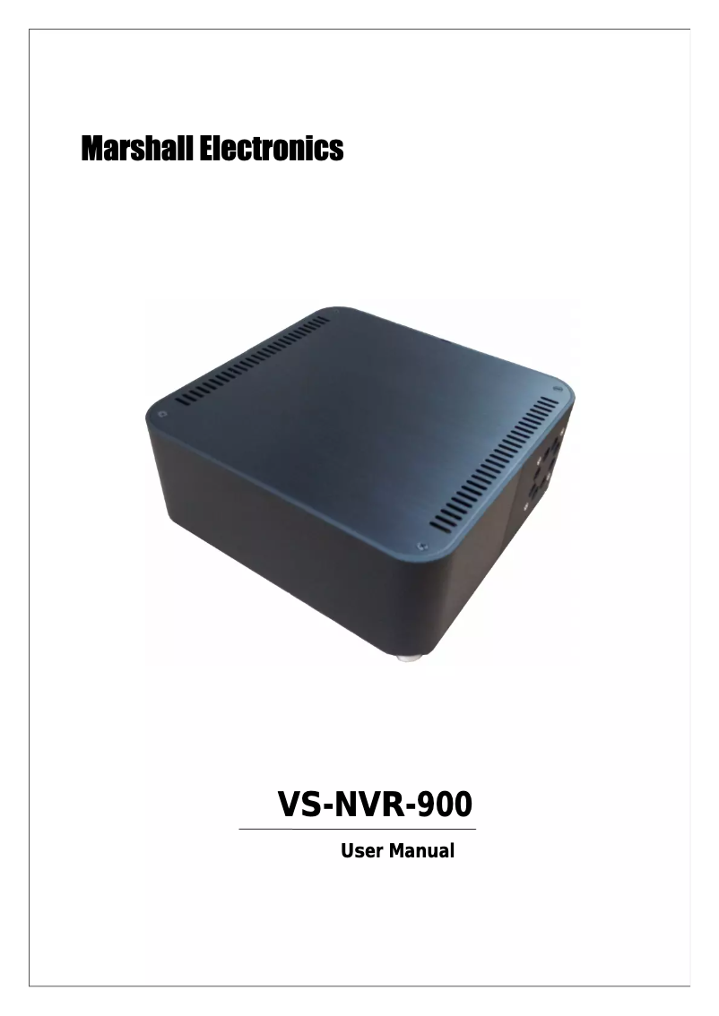 Image de la première page du manuel de l'appareil VS-NVR-900