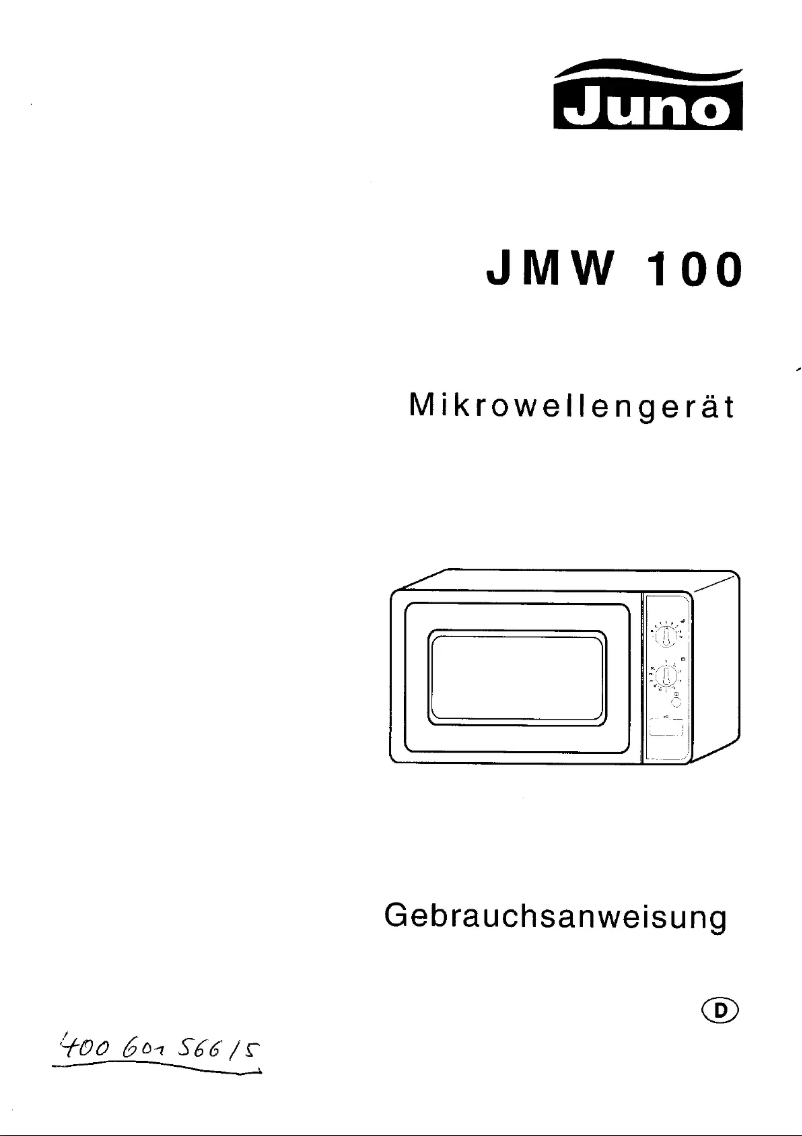 Image de la première page du manuel de l'appareil JMW100S