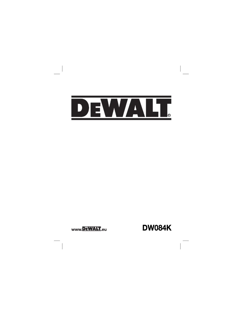Page n°1 - Manuel utilisateur DeWalt DW084K