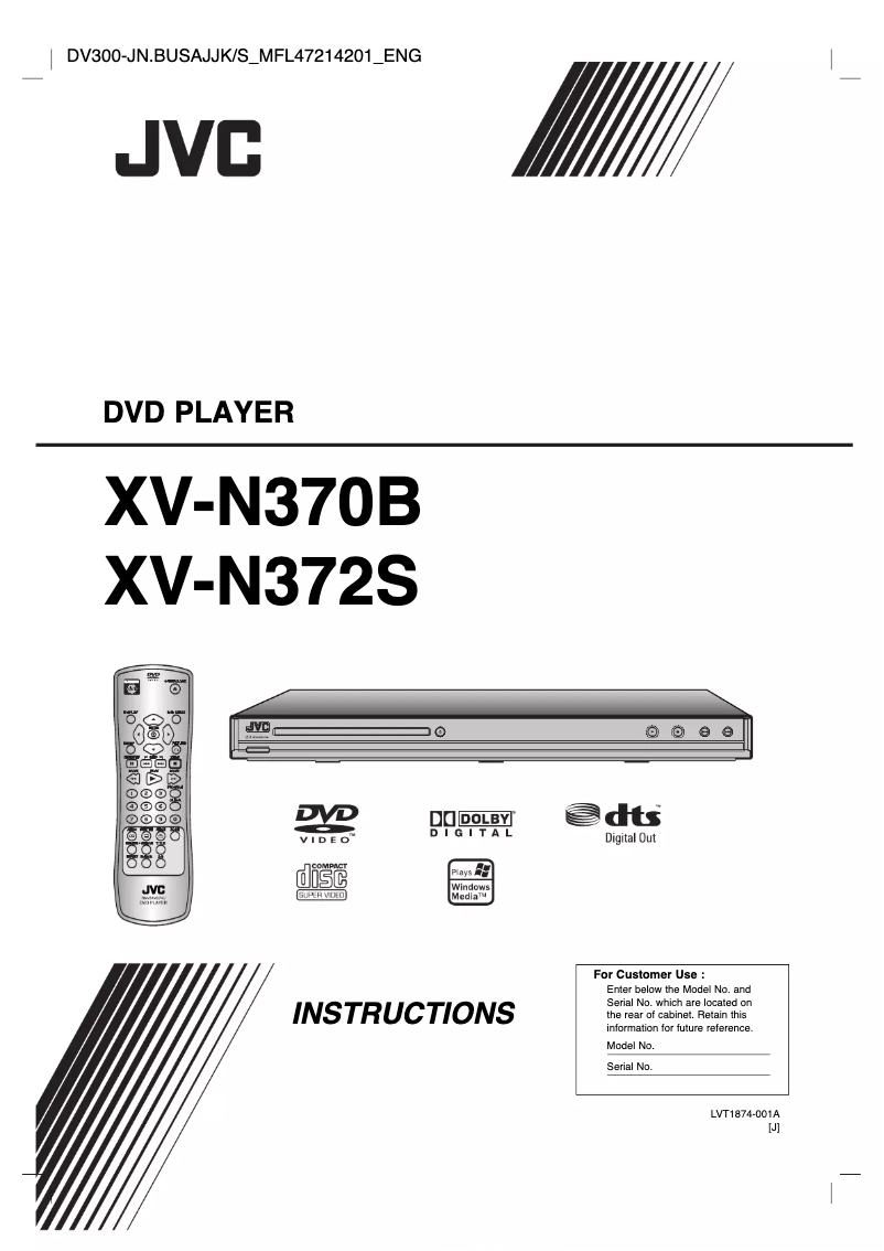 Page 1 de la notice Manuel utilisateur LG XV-N370BJ