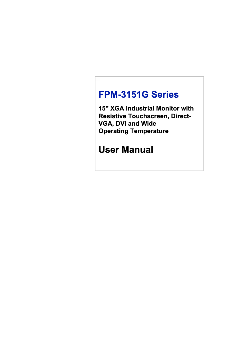 Image de la première page du manuel de l'appareil FPM-3151G