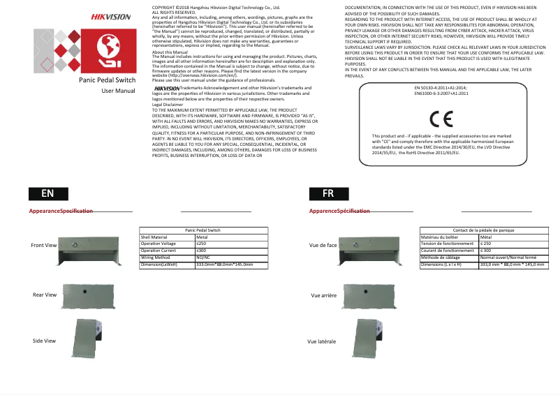 Image de la première page du manuel de l'appareil DS-PD1-EB-PF
