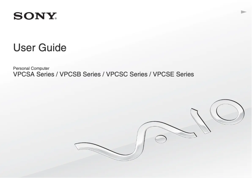 Image de la première page du manuel de l'appareil Vaio VPCSB3AFX