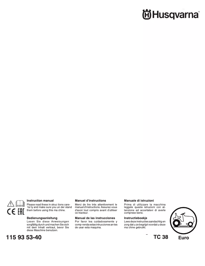 Page n°1 - Manuel utilisateur Husqvarna TC 38