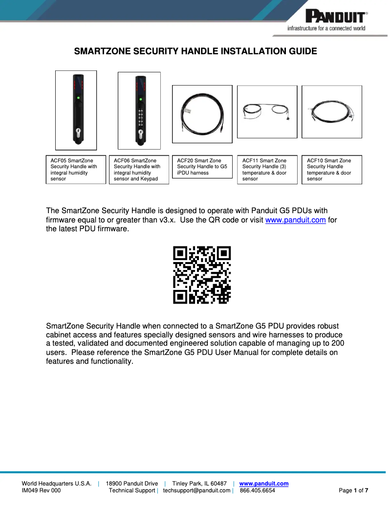 Page n°1 - Manuel utilisateur Panduit ACF10