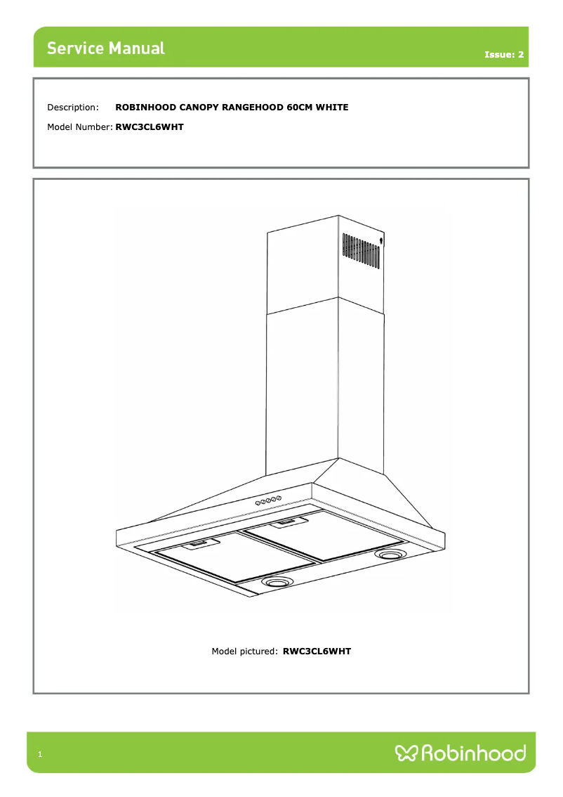 Page 1 de la notice Manuel utilisateur Robinhood RWC3CL6WHT