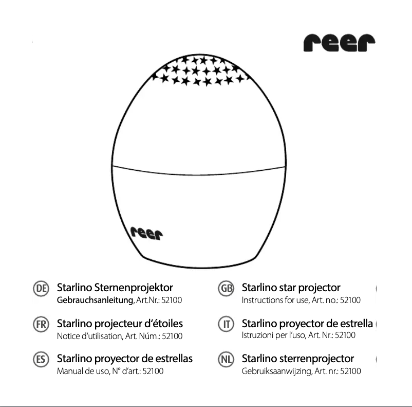 Page 1 de la notice Manuel utilisateur Reer Starlino 52100