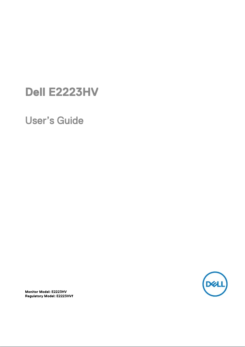 Page 1 de la notice Manuel utilisateur Dell E2223HV