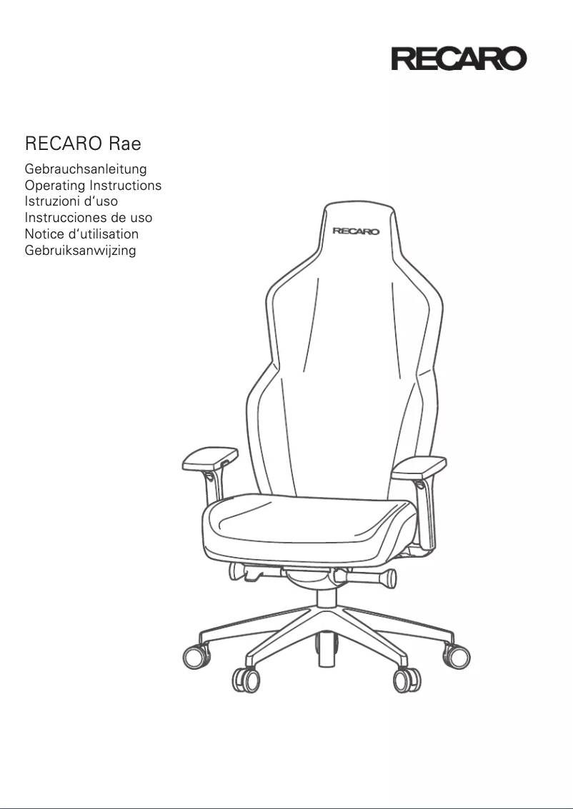 Page 1 de la notice Manuel utilisateur Recaro Rae