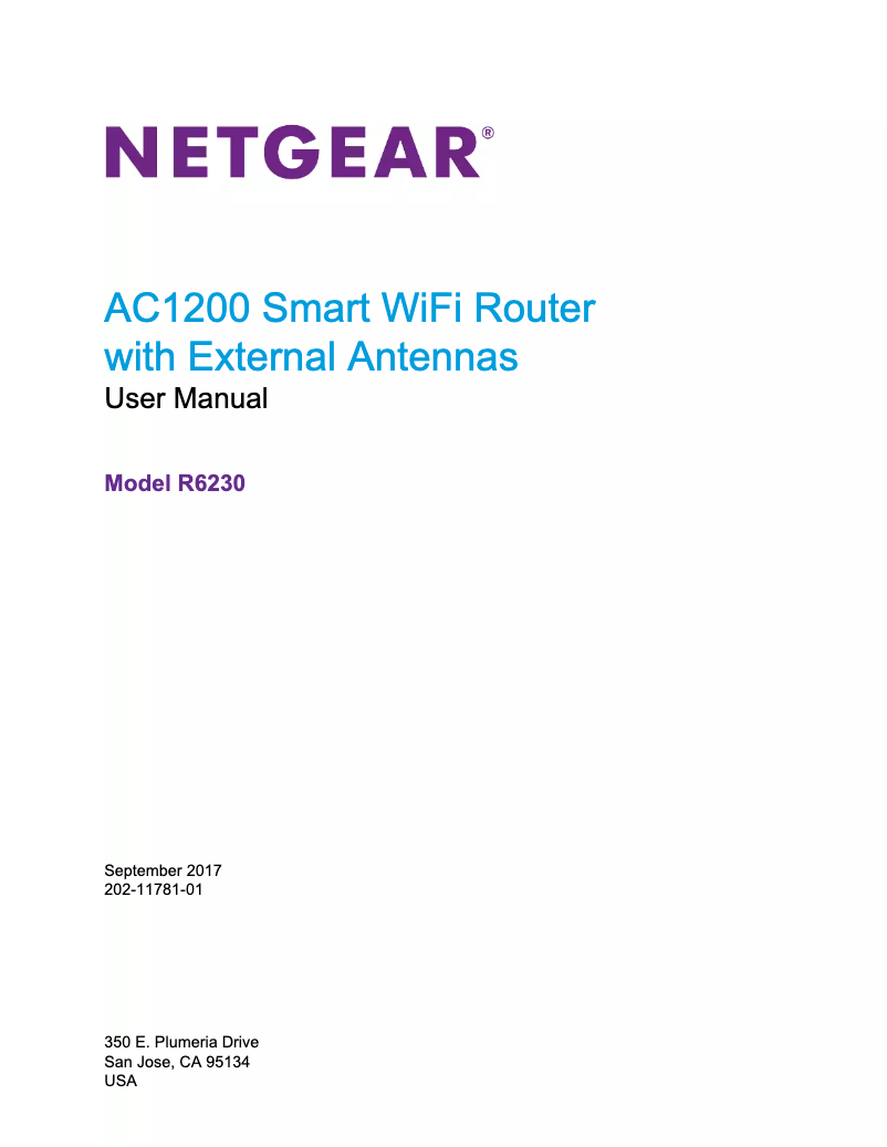 Page 1 de la notice Manuel utilisateur Netgear R6230