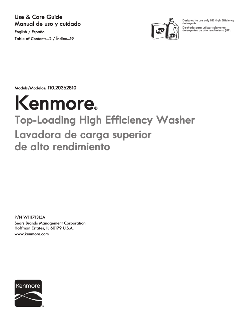 Page 1 de la notice Manuel utilisateur Kenmore 20362