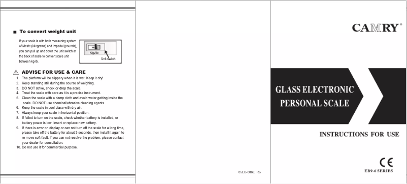 Página 1 del manual Manual de usuario Camry EB9062