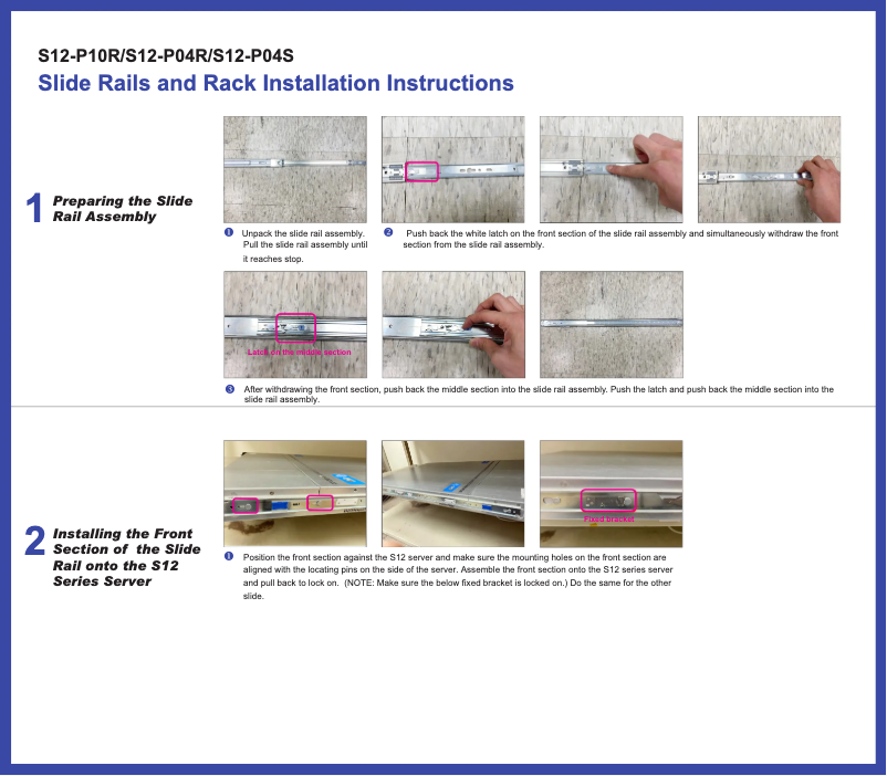Page 1 de la notice Guide d'installation Gigabyte S12-P04R