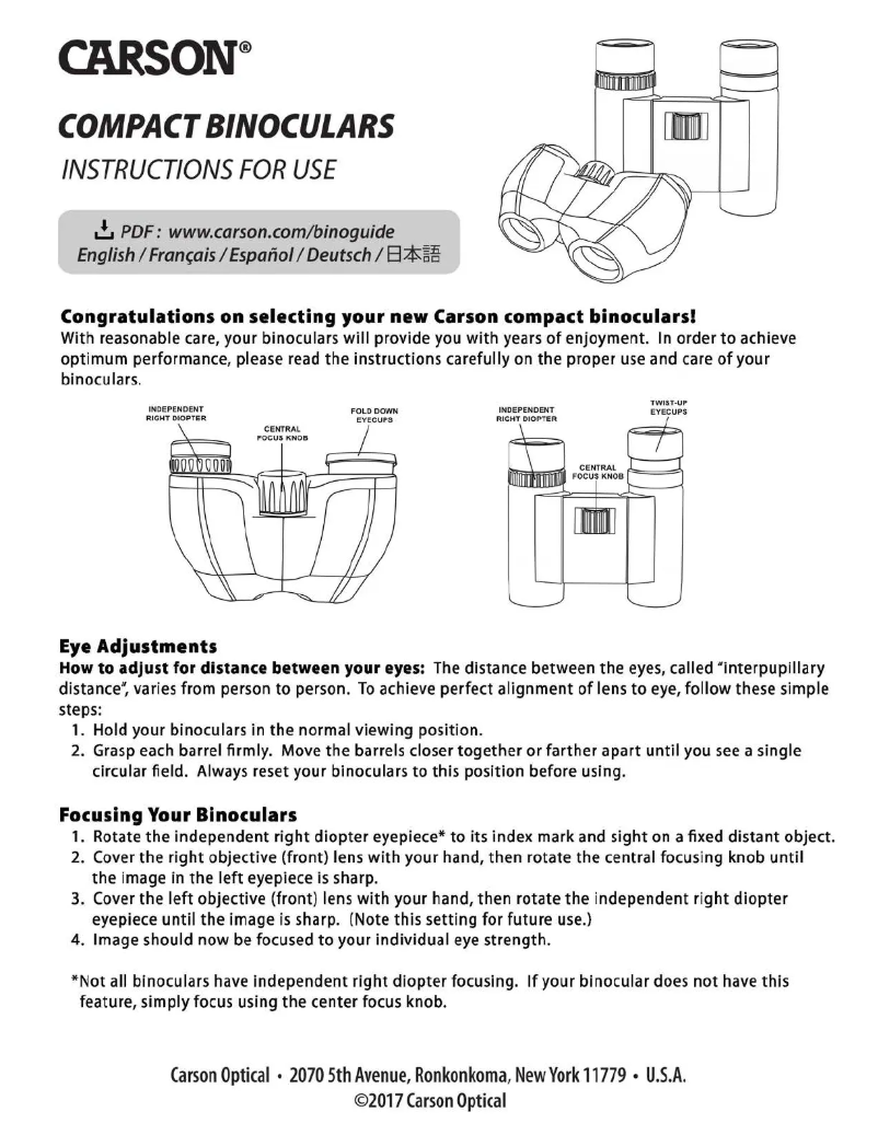 Page 1 de la notice Manuel utilisateur Carson Outlaw