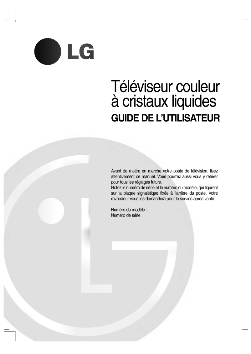 Page 1 de la notice Manuel utilisateur LG RZ-23LZ50