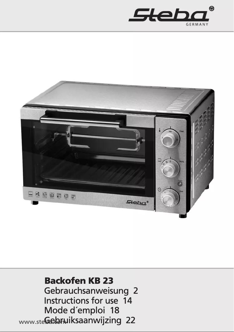 Page 1 de la notice Manuel utilisateur Steba KB23