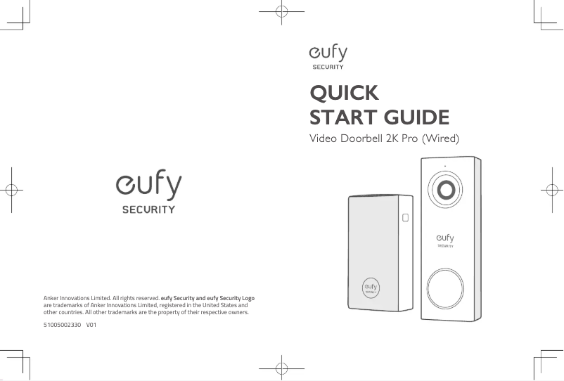Image de la première page du manuel de l'appareil Video Doorbell 2K Pro