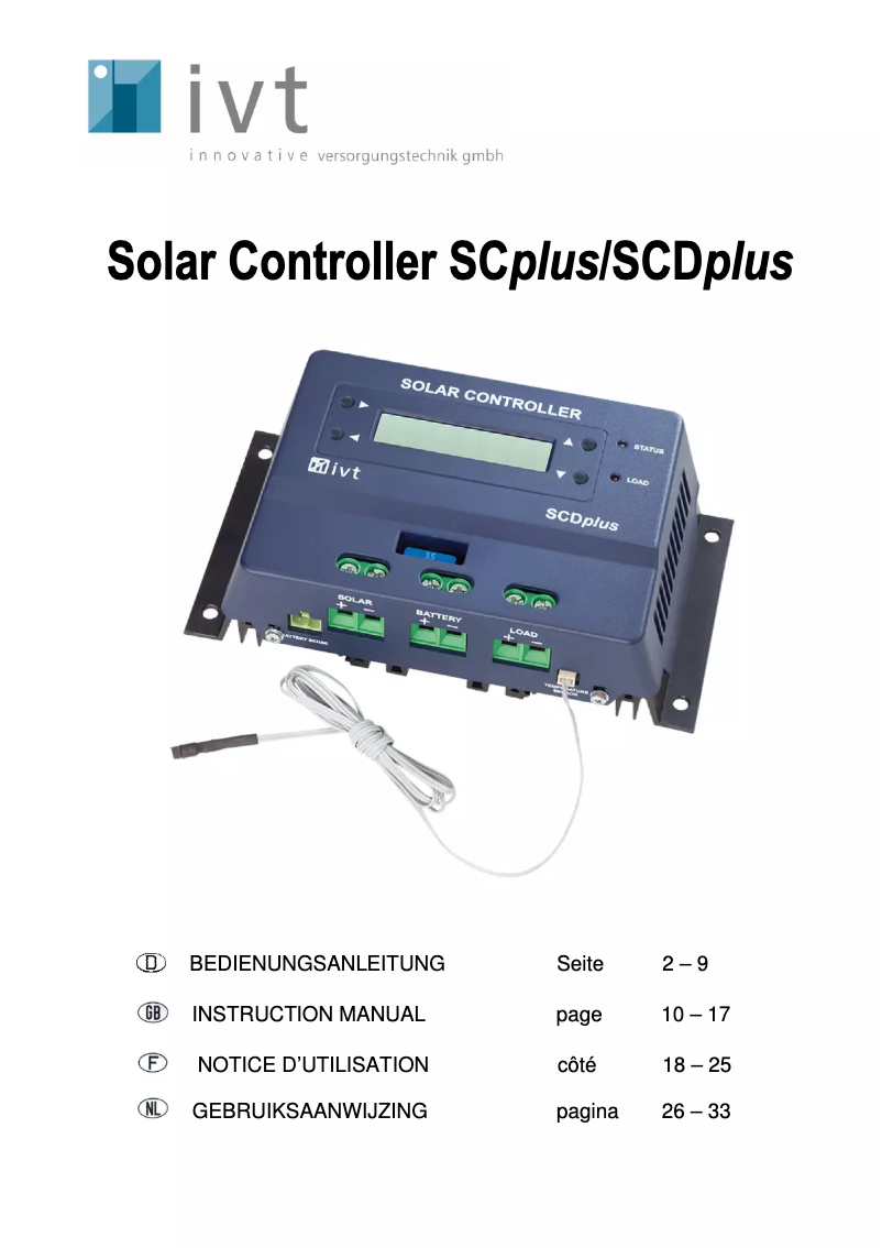 Image de la première page du manuel de l'appareil SCDplus 15A