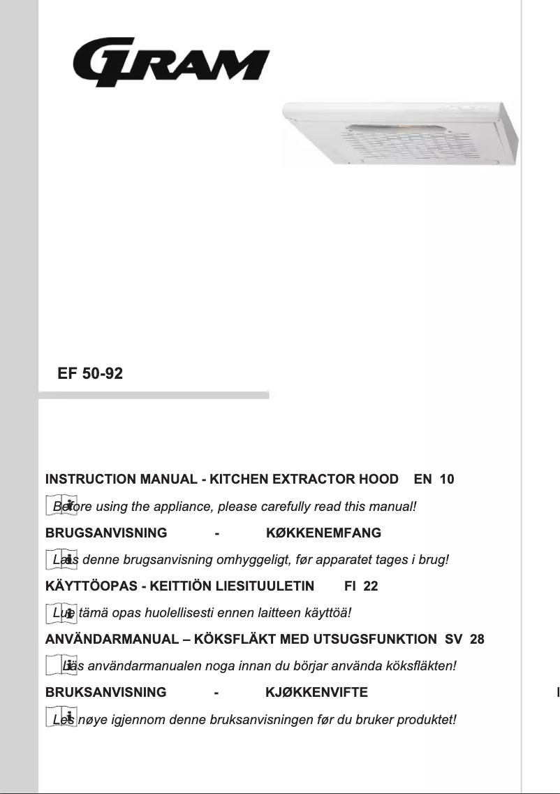 Page 1 of the manual User Manual Gram EF 50-92
