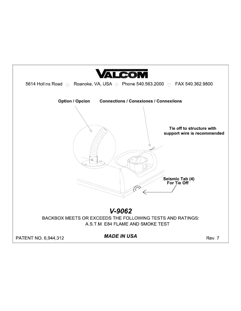 Page 1 de la notice Manuel utilisateur Valcom V-9062