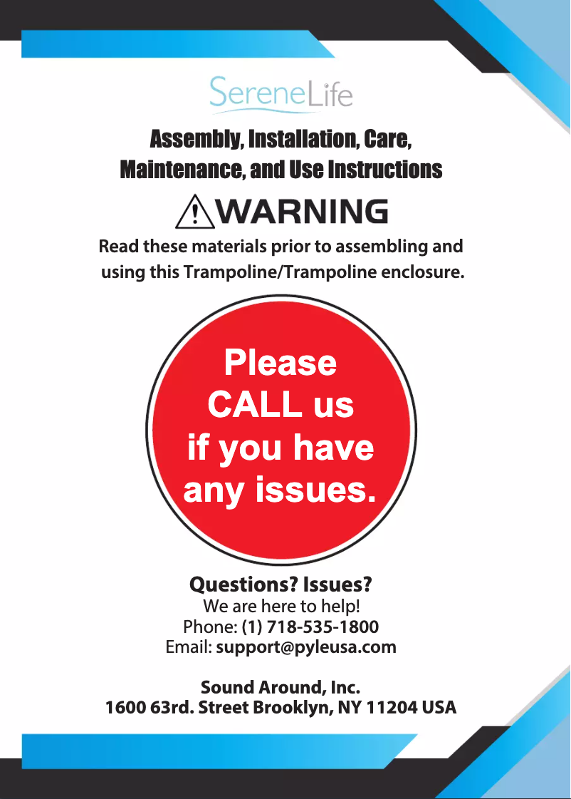 Page 1 de la notice Manuel utilisateur SereneLife SLTRA10PNK