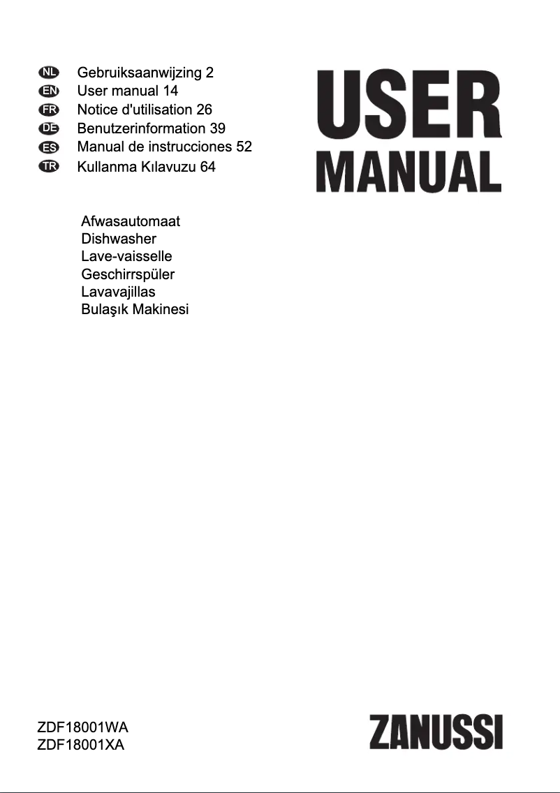 Image de la première page du manuel de l'appareil ZDF18001XA