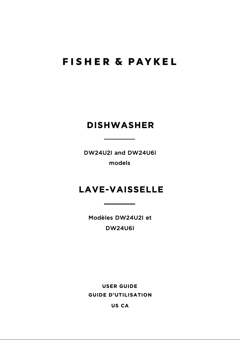 Page n°1 - Manuel utilisateur Fisher & Paykel DW24U6I1