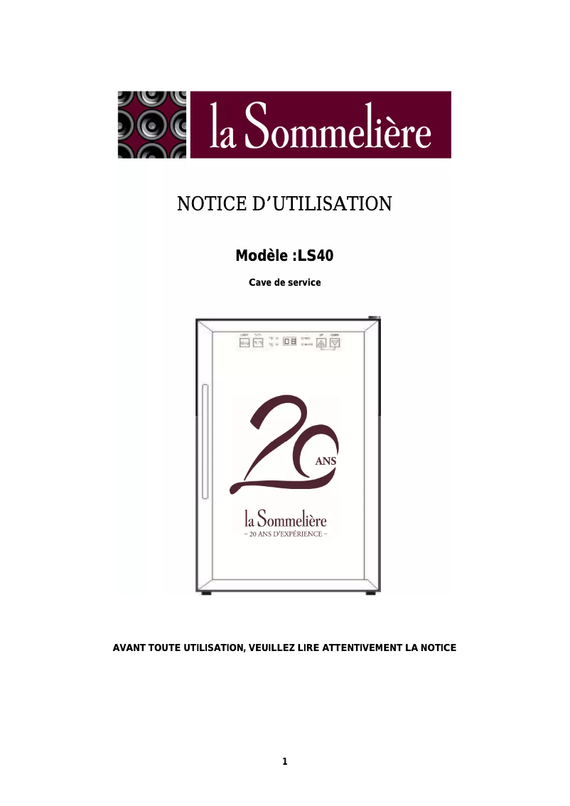 Image de la première page du manuel de l'appareil LS40