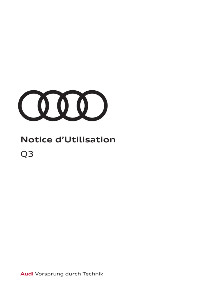 Page 1 de la notice Manuel utilisateur Audi Q3 (2024)