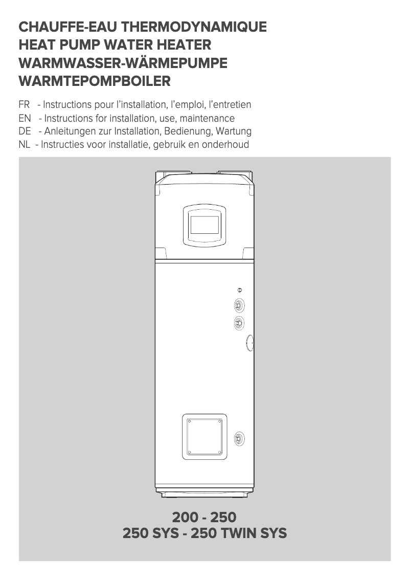 Page 1 of the manual User Manual Atag Energion Nuos Plus 200