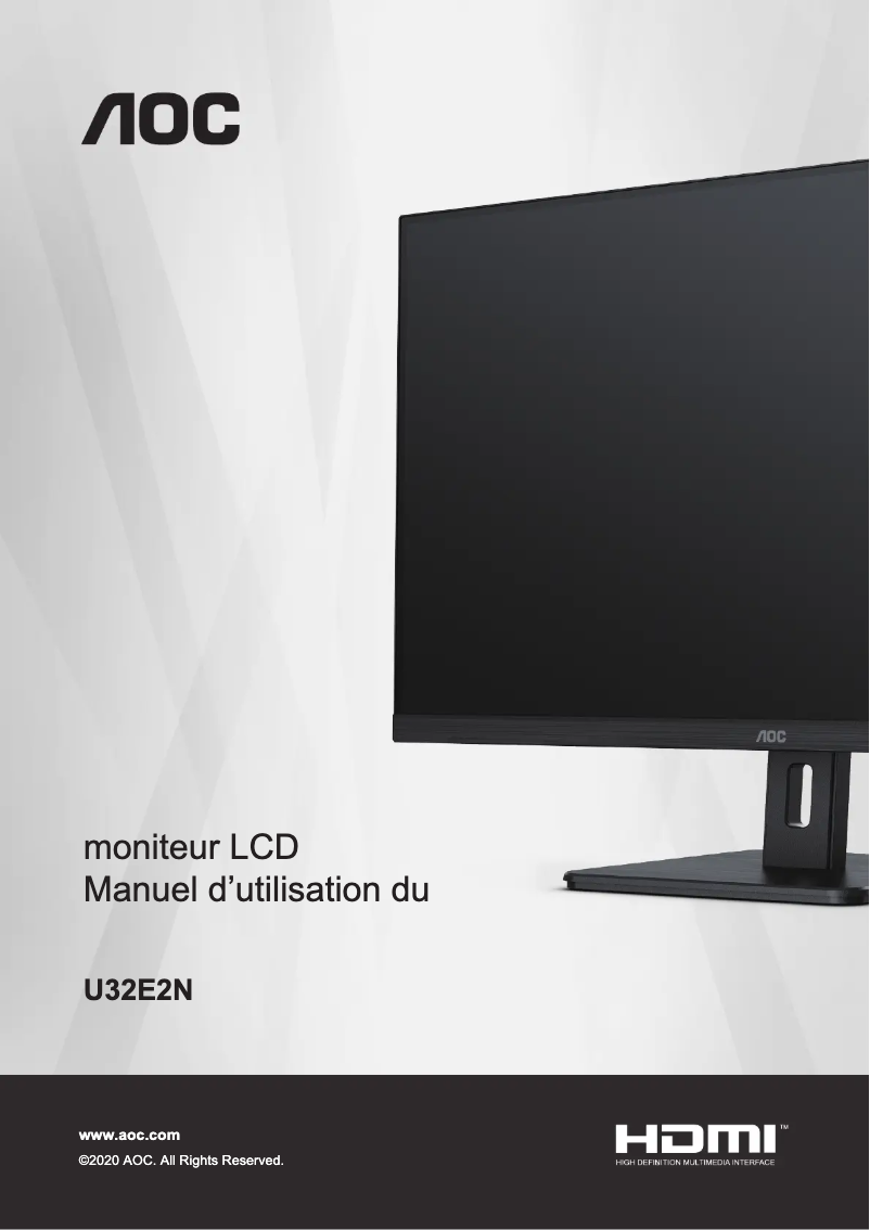 Page 1 de la notice Manuel utilisateur AOC Essential-line U32E2N