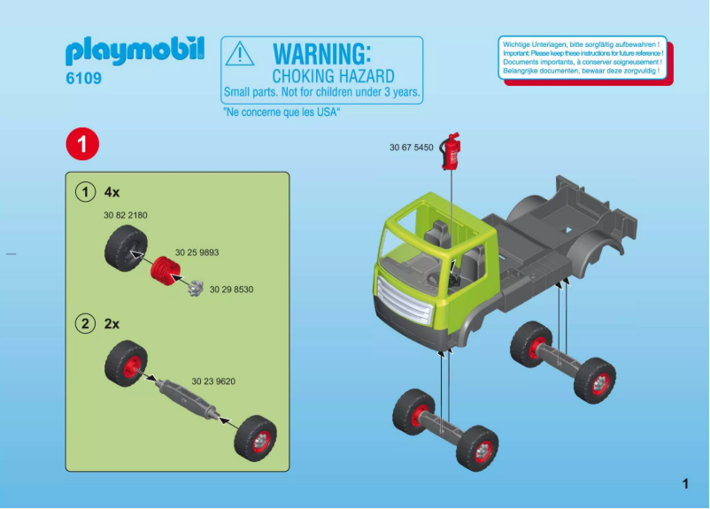 Page n°1 - Manuel utilisateur Playmobil City Action Glass Sorting Truck 6109